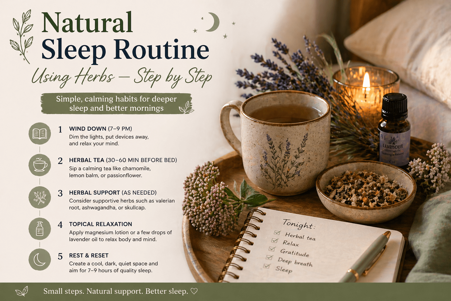 Natural Sleep Routine Using Herbs — Step by Step