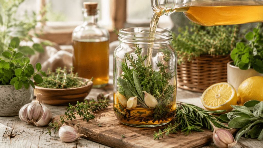 homemade herbal apple cider vinegar
