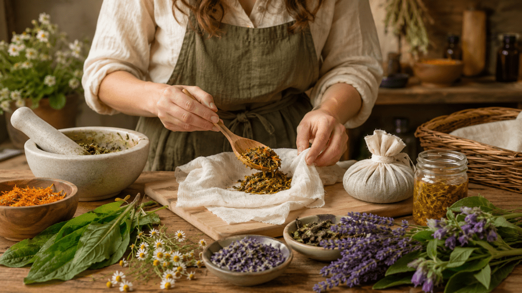 How to Make a Herbal Poultice at Home — Step by Step