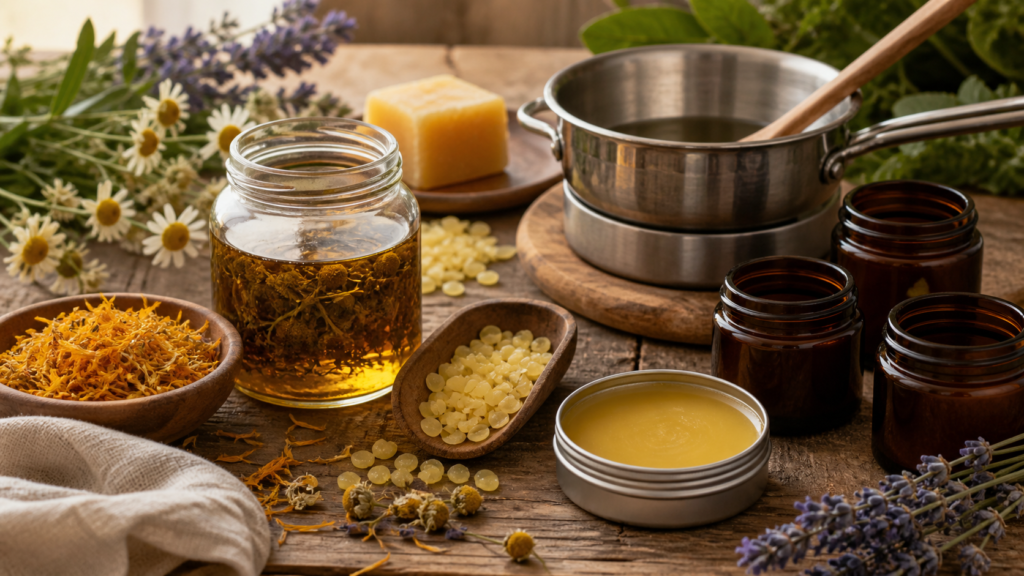 making a healing herbal salve